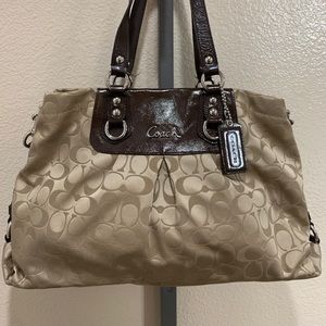 Coach Purse Signature Ashley F15510 Brown/Tan